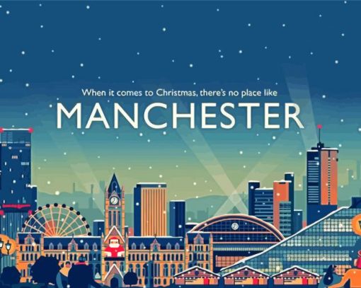 Manchester Skyline Illustration Paint By Number