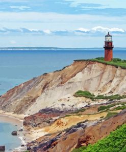 Marthas Vineyard Gay Head Lighthouse Paint By Numbers