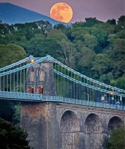 Menai Bridge With Moon View Paint By Number