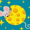 Mouse Eating Cheese Moon Paint By Numbers