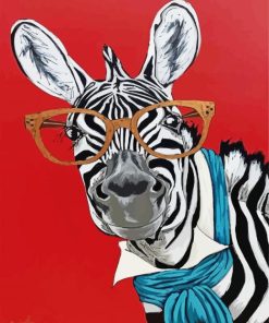 Mr Zebra With Glasses Paint By Number