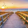 North Carolina Beach Boardwalk Paint By Number