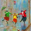 Old Ladies Dancing In The Rain Paint By Number