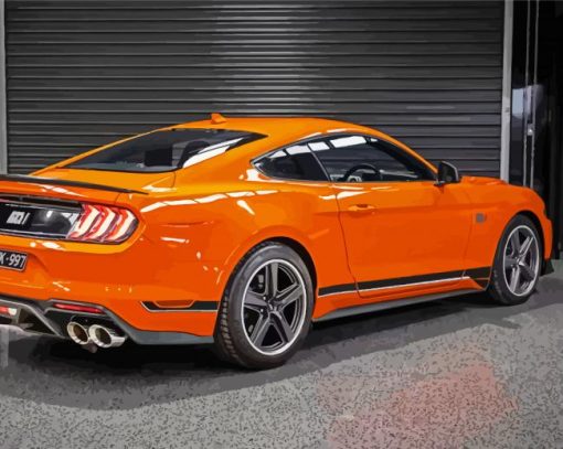 Orange Mach 1 Mustang Paint By Numbers