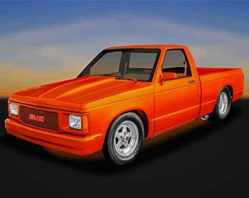 Orange 1984 GMC Art Paint By Numbers