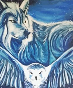 Owl And Wolf Art Paint By Number