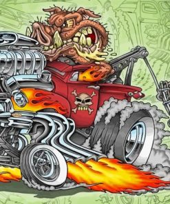 Pig On Tow Truck Art Paint By Number