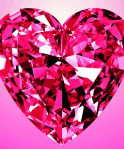 Pink Diamond Heart Paint By Numbers