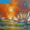 Pirate Ships In Battle Fighting Paint By Numbers