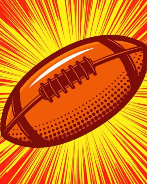 Pop Art Rugby Ball Paint By Numbers