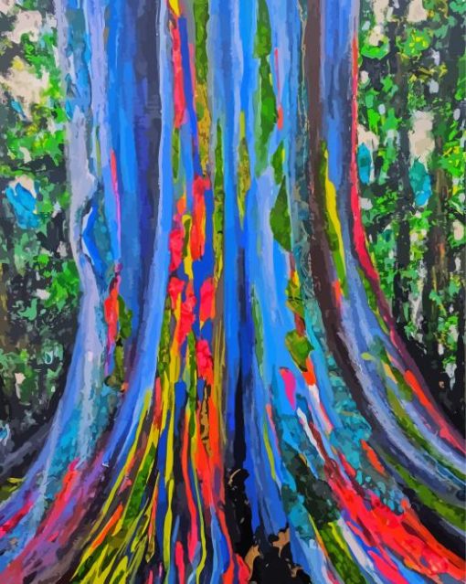 Rainbow Eucalyptus Tree Art Paint By Numbers