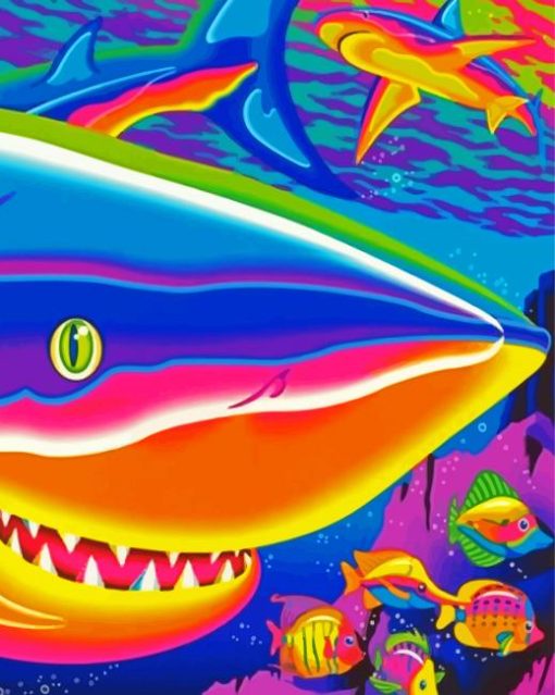 Rainbow Shark Art Paint By Numbers