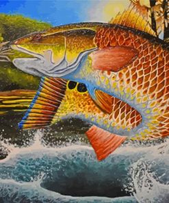 Red Drum Fish Art Paint By Numbers