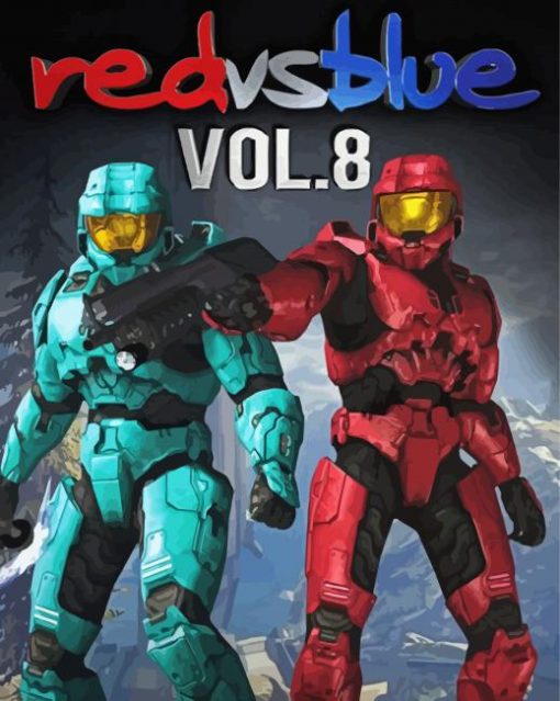 Red Vs Blue Serie Poster Paint By Number