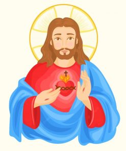 Sacred Heart Of Jesus Illustration Paint By Number