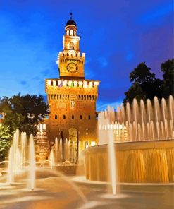 Sforzesco Castle Fountain Paint By Numbers