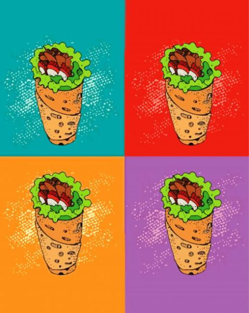 Shawarma Pop Art Paint By Numbers