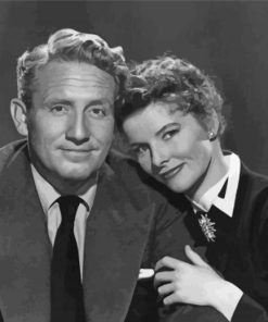 Spencer Tracy And Katharine Hepburn Paint By Numbers