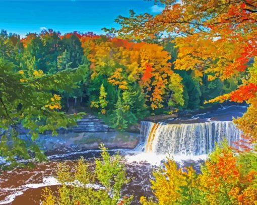 Tahquamenon Michigan Waterfall Paint By Numbers