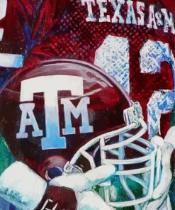 Texas A M Aggies Football Helmet Art Paint By Numbers