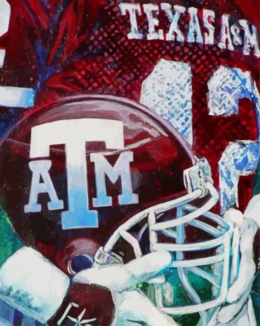 Texas A M Aggies Football Helmet Art Paint By Numbers