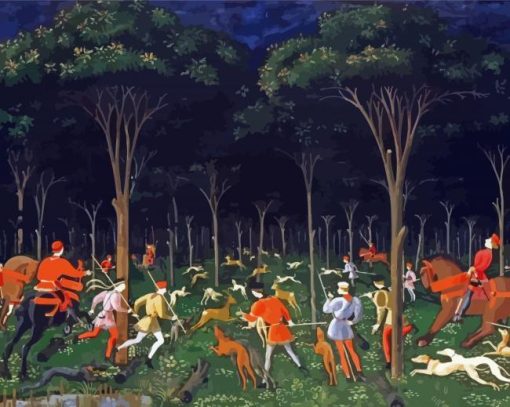 The Hunt In The Forest By Paolo Uccello Paint By Numbers