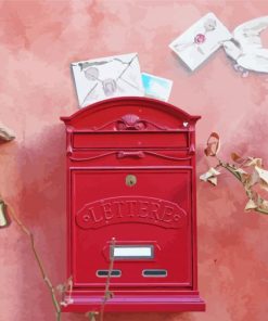 Vintage Red Post Box Paint By Number