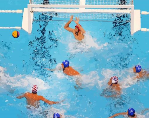 Waterpolo Players Paint By Numbers