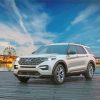 White Ford Explorer Car Paint By Number