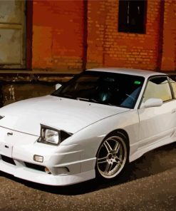 White Nissan 200sx Paint By Numbers