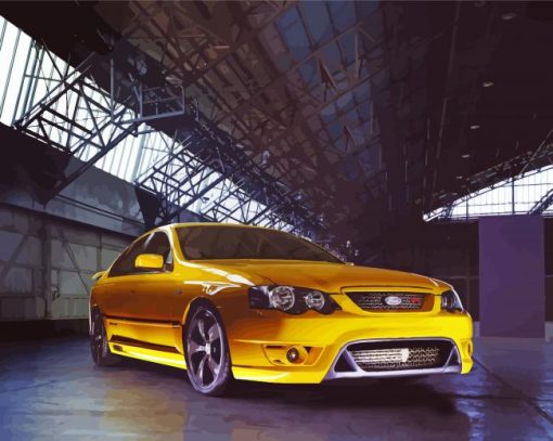 Yellow Ford Falcon F6 Paint By Numbers