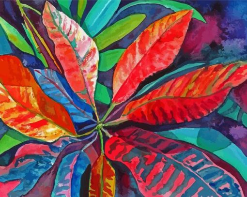 Abstract Beautiful Leaves Paint By Numbers