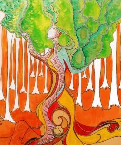 Abstract Female Tree Art Paint By Numbers