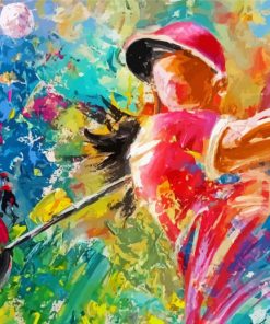 Abstract Golfer Girl Paint By Number