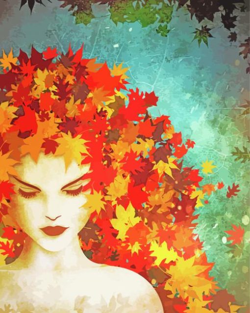 Aesthetic Autumn Lady Art Paint By Numbers