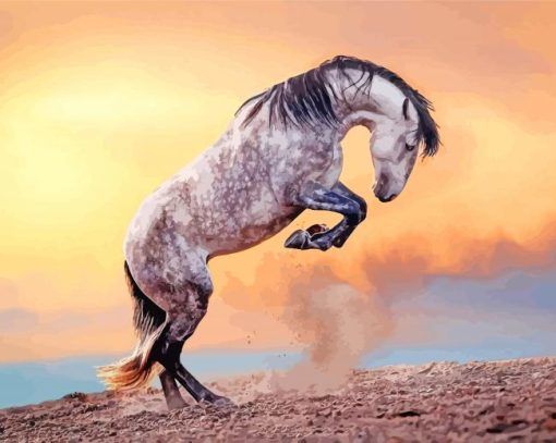 Aesthetic Dapple Grey Horse Paint By Number