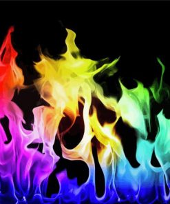 Aesthetic Flames Rainbow Paint By Number