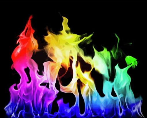 Aesthetic Flames Rainbow Paint By Number