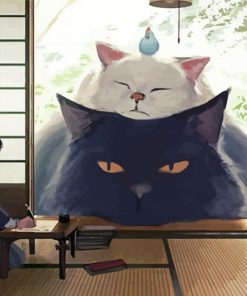 Aesthetic Japanese Giant Cats Paint By Numbers