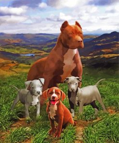 Aesthetic Pit Bull Family Paint By Number