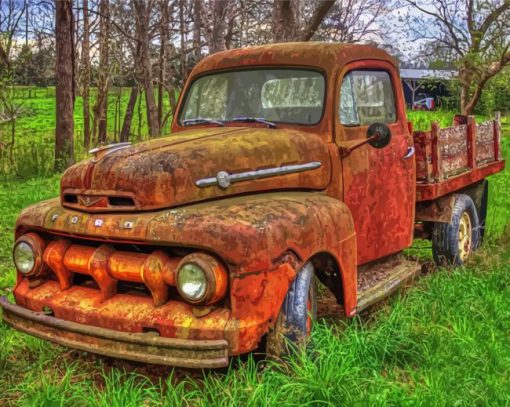 Aesthetic Rusty Truck Art Paint By Number