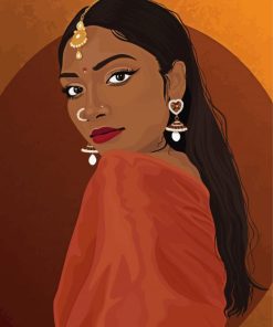 Aesthetic South Asian Lady Paint By Number