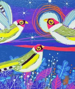 Aesthetic Three Birds Art Paint By Numbers