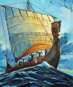 Aesthetic Viking Vessel Art Paint By Numbers