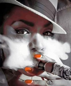 Aesthetic Woman Smoking Cigar Paint By Numbers