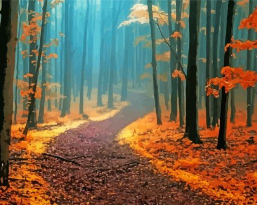 Autumn Misty Paths Paint By Numbers