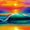 Beach And Waves Sunset Art Paint By Number