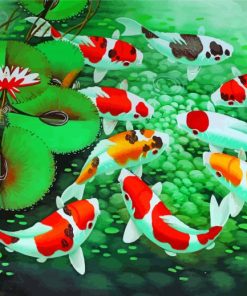 Beautiful 9 Koi Fish Paint By Numbers