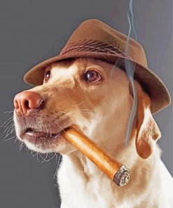 Beautiful Dog With Cigar Paint By Numbers