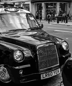 Black And White London Black Cab Paint By Number